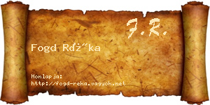 Fogd Réka névjegykártya