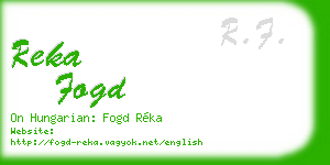 reka fogd business card