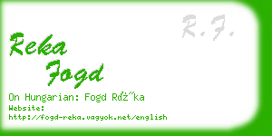 reka fogd business card